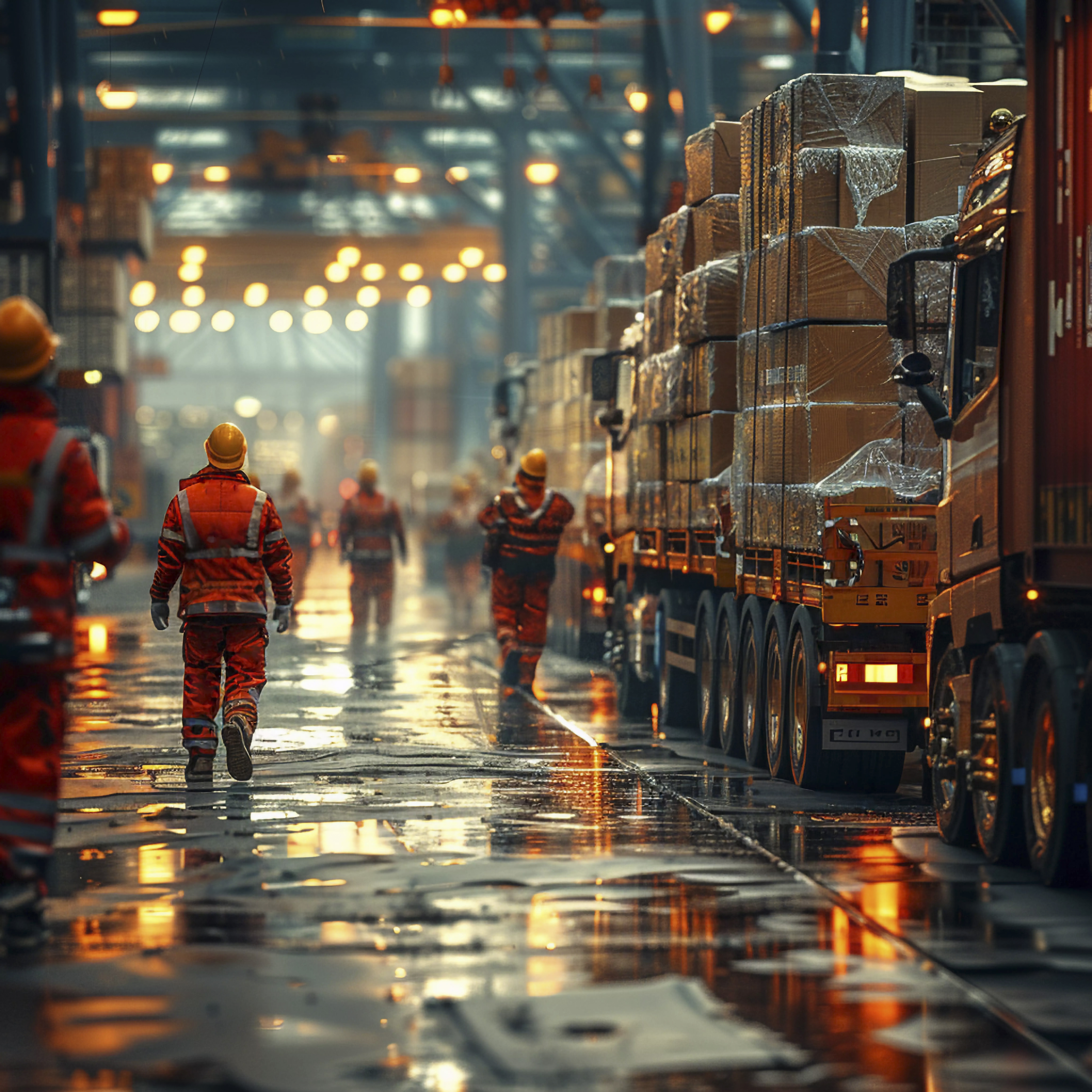 Professional logistics team meeting